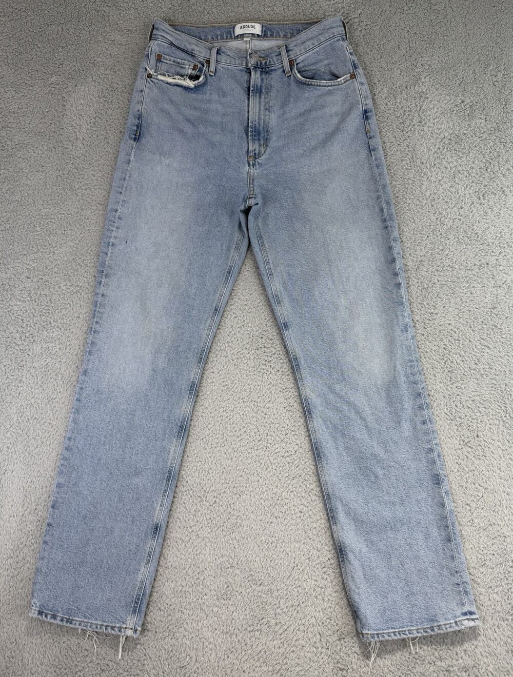 AGOLDE High Rise Stovepipe Jeans Stretch Denim 27(28x30) Womens Blue Pants